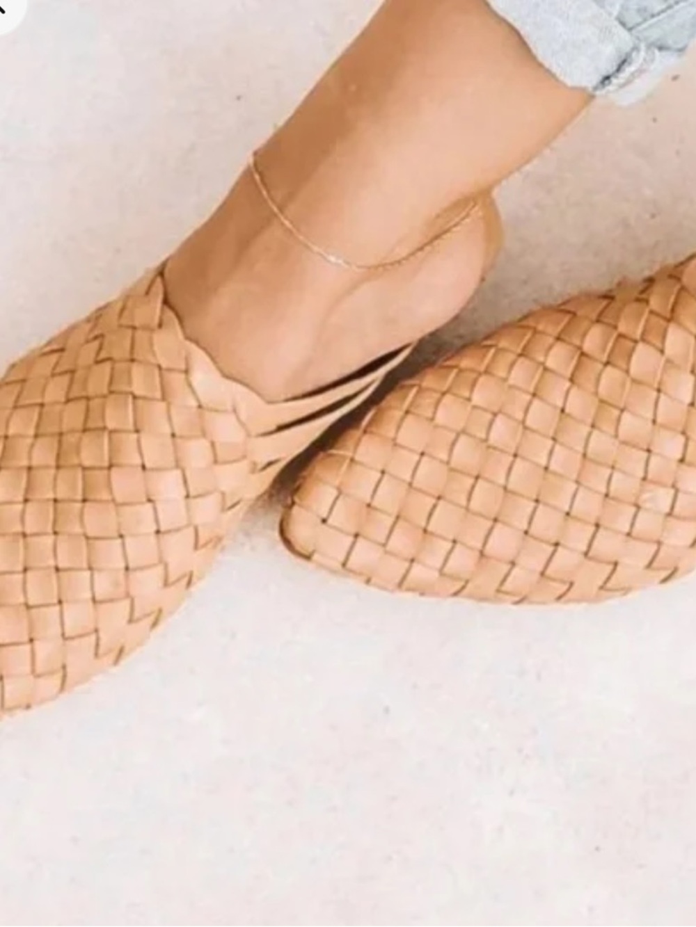 Liberte Prague Tan Leather Woven Mules | 6